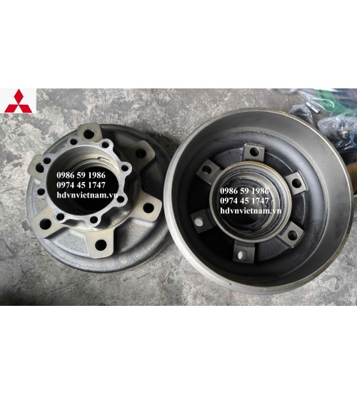 Tam bua xe nâng Mitsubishi 2 tấn 2.5 tấn FD25T FD25NT F18C - Mã part 91E33-00801 Brake Drum & Steering Hub
